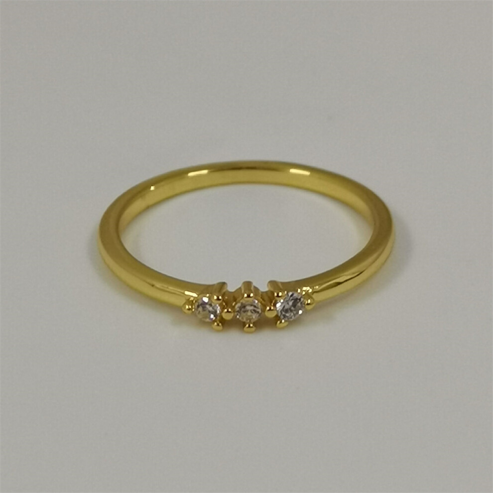 (58) pandora era gold lab-grown diamond stone ring