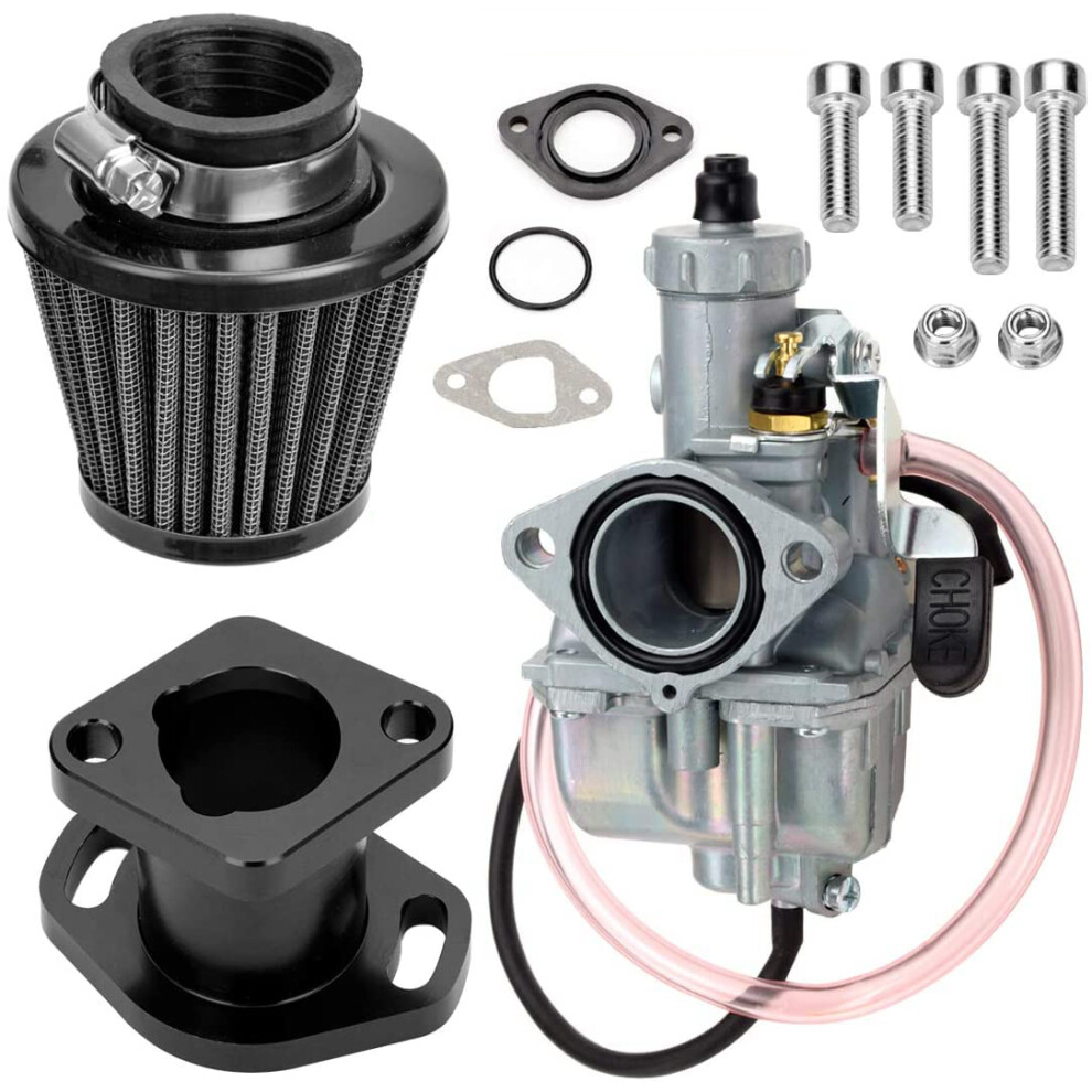(Black) Racing Performance Mikuni Vm22 Carburetor Carb Mainfold Air Filter For Predator 212Cc Gx200 196Cc Mini Bike Go Kart Black 6935462400225