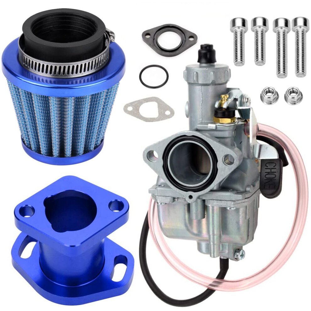 (Blue) Racing Performance Mikuni Vm22 Carburetor Carb Mainfold Air Filter For Predator 212Cc Gx200 196Cc Mini Bike Go Kart Blue 6935462400249