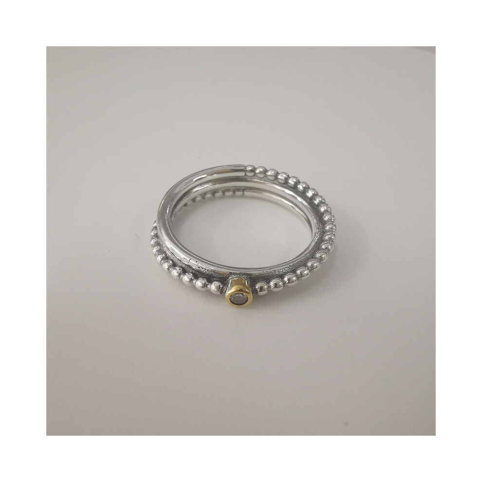 (54) Pandora S925 Silver Rising Star Ring Diamond