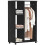 Homcom HOMCOM Rolling Open Wardrobe Hanging Rail Storage Shelves for Clothes, Black 9
