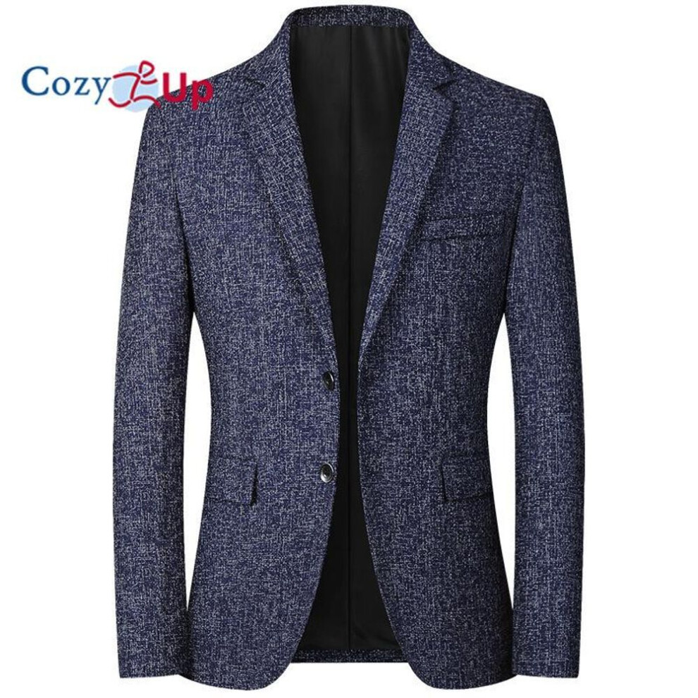(navy blue, 4XL) Cozy Up Men&apos;s Suit Blazer 2 Buttons Sport Coat Casual Suit Jacket For Men Regular Fit Lightweight Wedding Prom Tux Suit Jacket