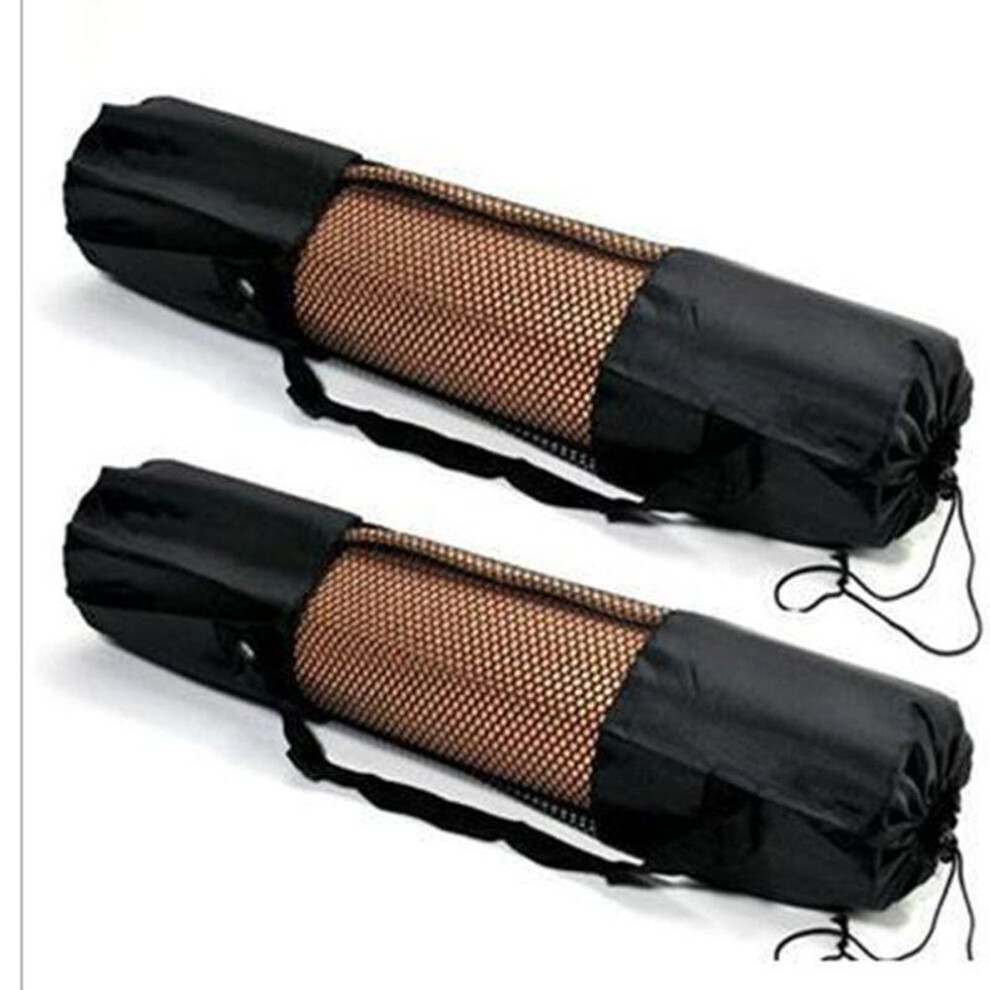 Portable Yoga Pilates Mat Adjustable Strap Nylon Bag Satchel Carrier Mesh