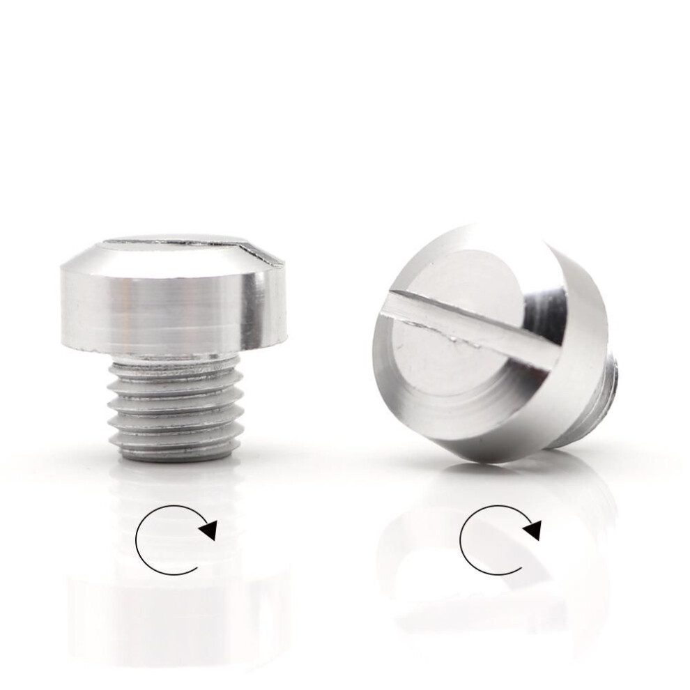 (silver) 2 Pcs Universal Aluminum Alloy Motorcycle Clockwise M10*1.25 Mirror Hole Plug Screw Bolts Covers For Suzuki Yamaha Honda Kawasaki