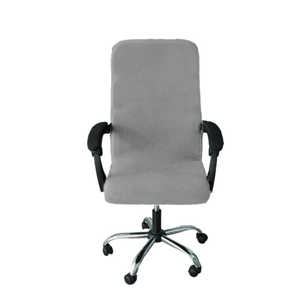 (light grey, M) Waterproof High Stretch Spandex Office Chair Covers Computer Seat Chair Cover Removable Office Seat Chairs Slipcovers