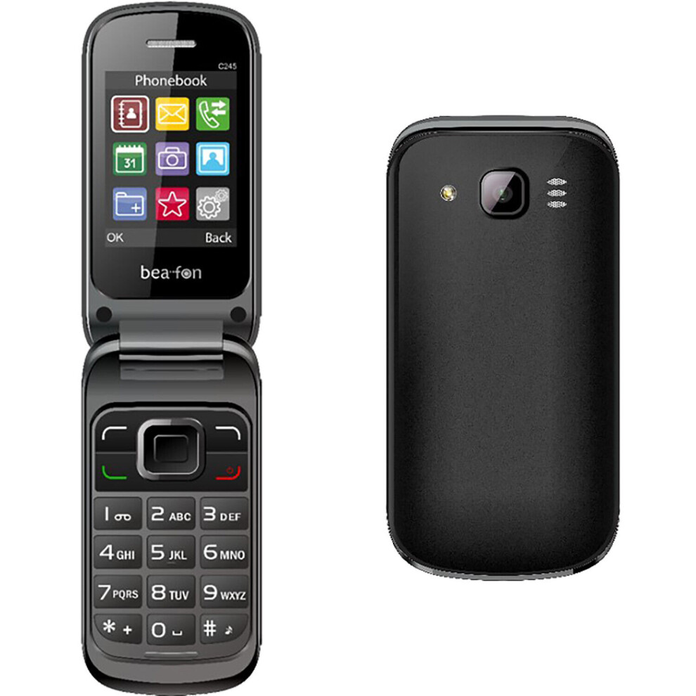 Beafon C245 Classic 2G Gsm Flip Phone Clamshell Unlocked Black 9120042778215