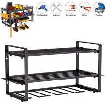 3-Layer Power Tool Organizer Storage Wall Mount Tool Rack Drill Holder