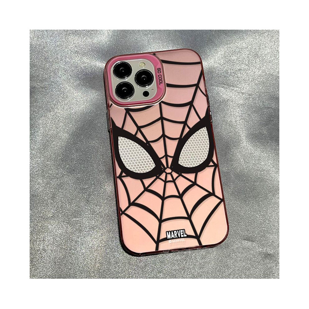 (, For Iphone 15Pro Max) Luxury Imd Lens Circle Spider Man Cartoon Skin Tpu Pink 959826513396