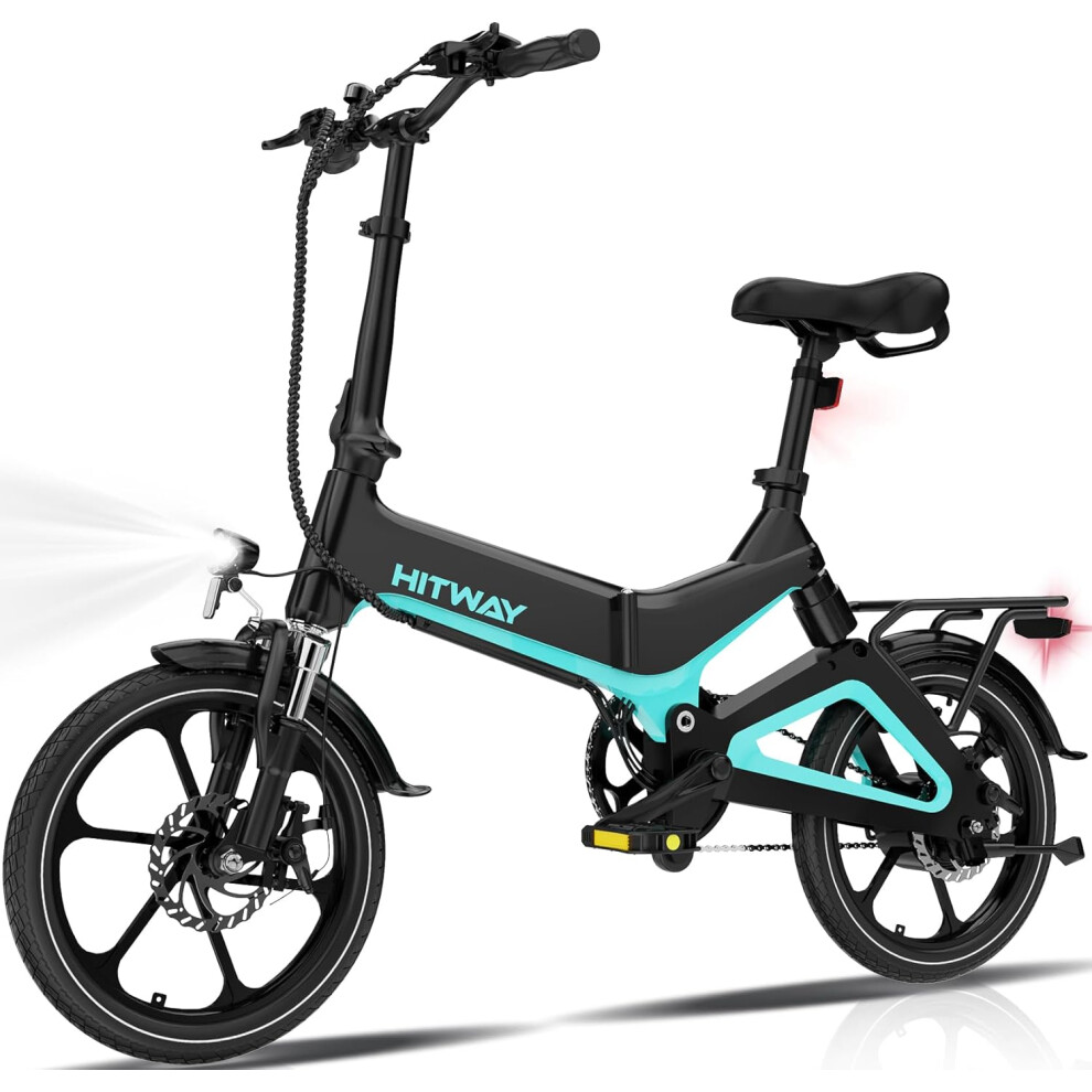 (Black-Green) Hitway Electric Bike BK2 - 16Inch Foldable City E Bike with 7.8Ah Removable Battery-image-OPC-PG6Q9XT-NEW