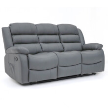 (3 Seater, Grey) TU Recliner Black and Grey Sofa With Cup Holders