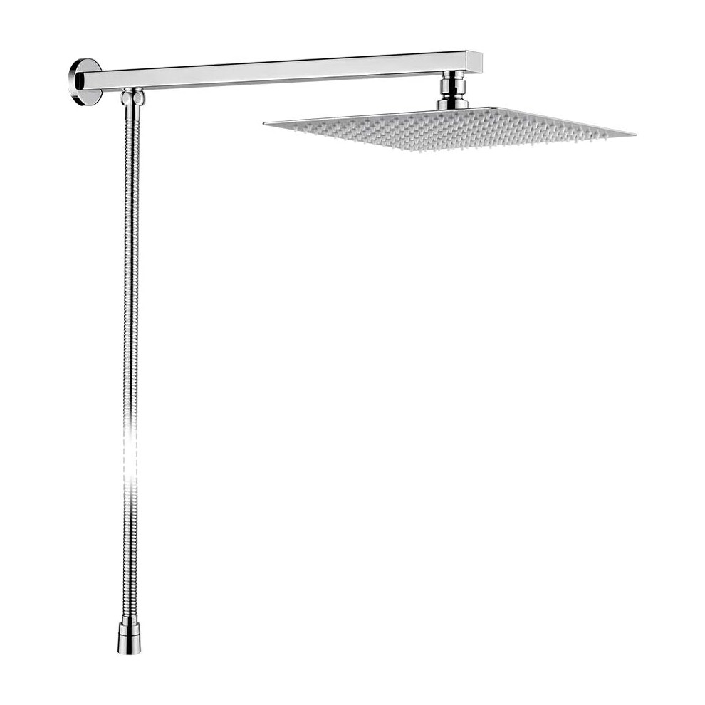 10" Rain Shower Set with Shower Arm, Wall Mount Stainless Steel Fixed Shower Head