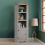 Mercers Furniture Corona Grey Wax Corner Display Unit Solid Wood Pine Wooden Bookcase 2