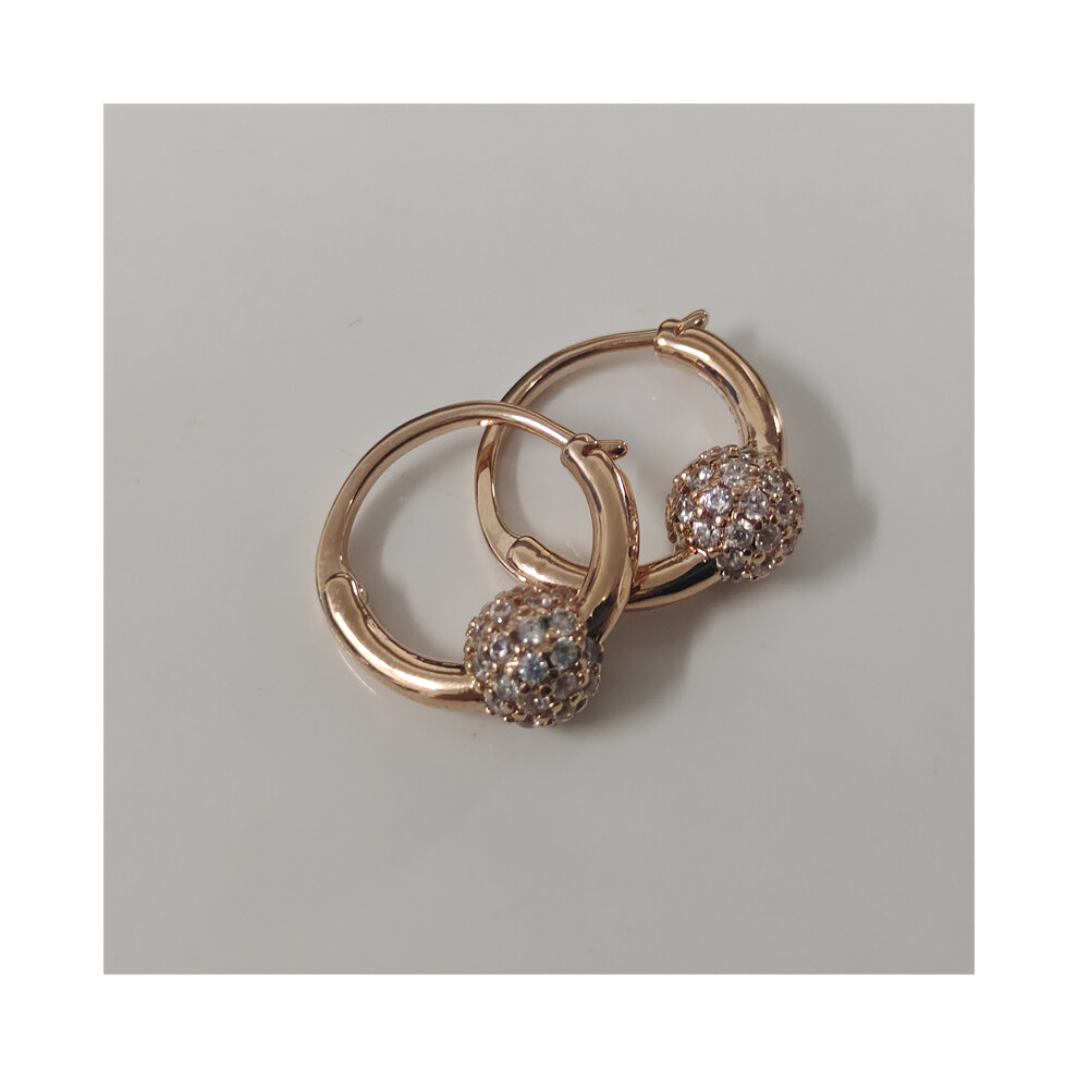PANDORA Pavé Bead Hoop Earrings