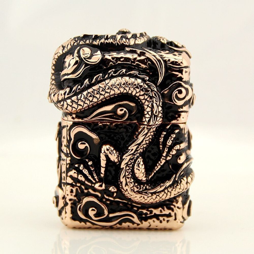 Yeuligo Gold/Black Z91286f Armor Dragon. Rose High-End Pure Copper Kerosene Lighter Wholesale