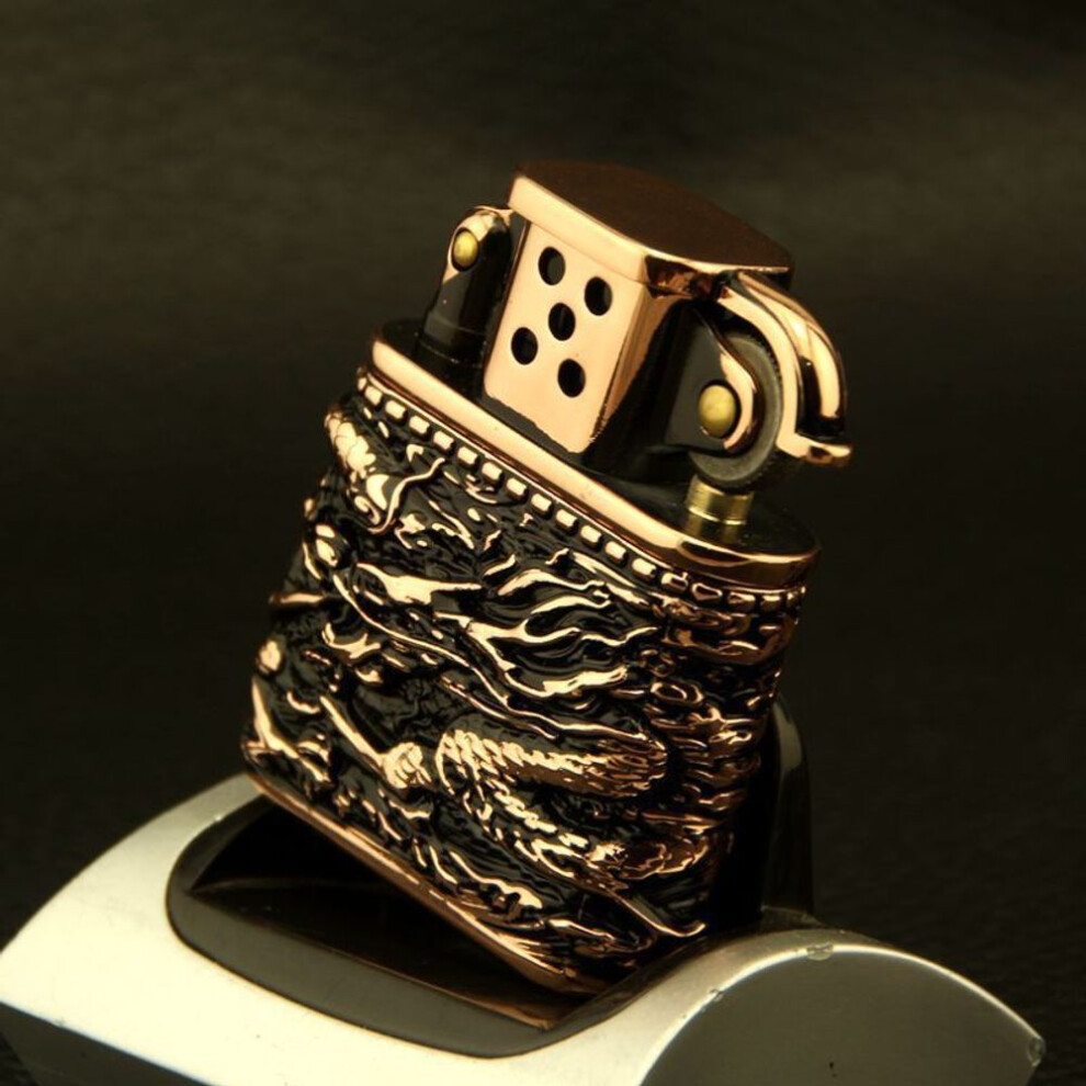 Yeuligo Gold/Black Z506-628C Armor Dragon Rose Pure Copper Kerosene Lighter Gift Wholesale