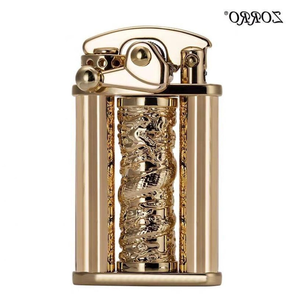Yeuligo Z629 Dragon Pillar Rotating Rocker Arm Kerosene Lighter Carving Personality Creative Decompression Lighter Rotating Dragon Pillar