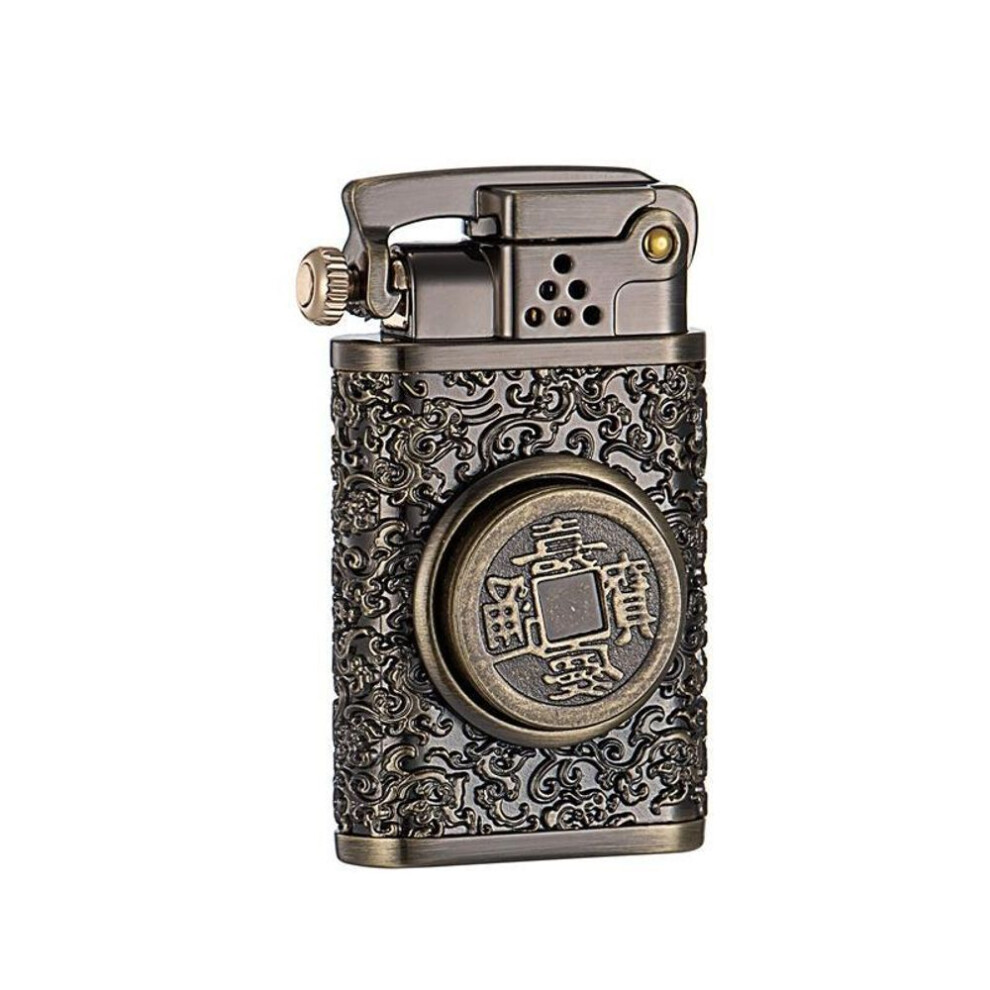 Yeuligo Z602-103 Make A Lot Of Money Vintage Armor Brass Kerosene Lighter Creative Gift Men's Gift