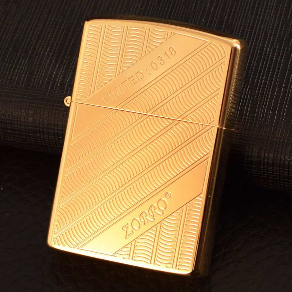 Yeuligo Z92098a Simple Striped Symmetrical Net Pearl Chromium Pure Copper Shell Kerosene Windproof Lighter Factory Wholesale