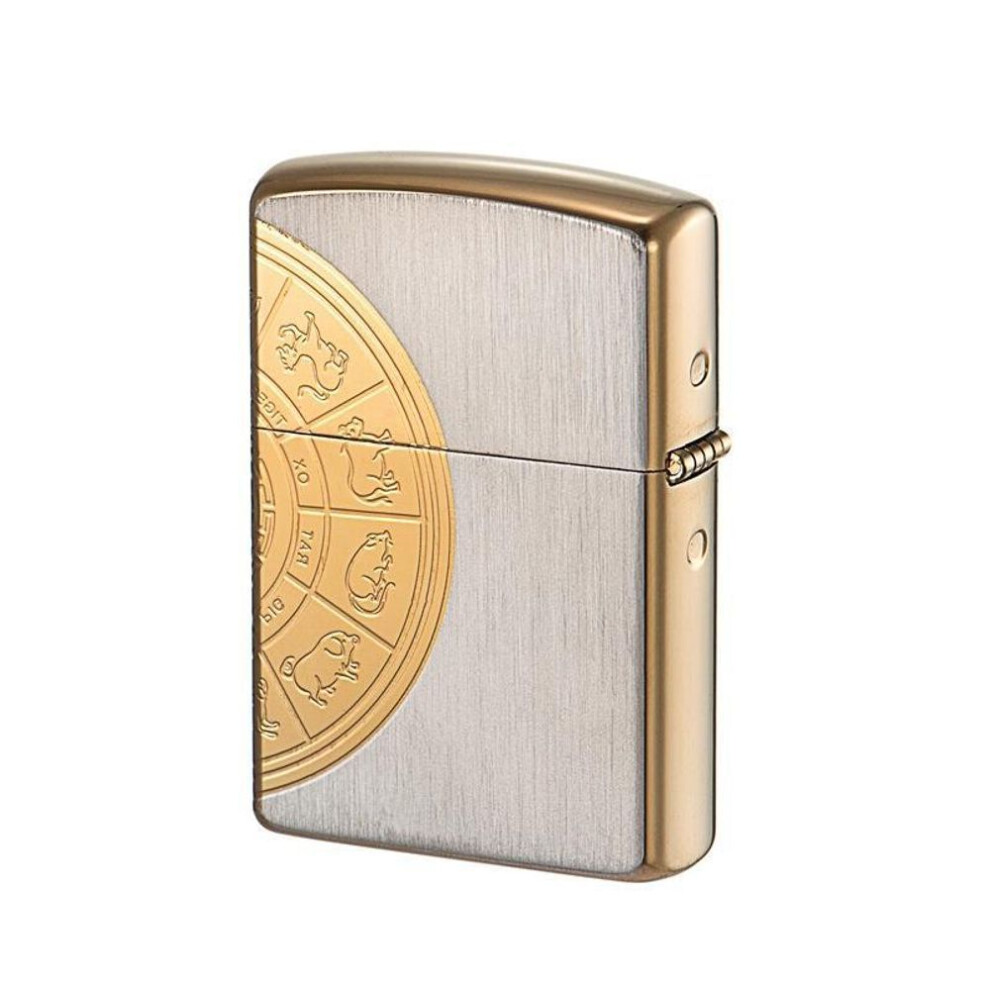 Yeuligo Gold Z9987b Collection Classic Twelve Zodiac Pure Copper Shell Kerosene Windproof Lighter Factory Wholesale