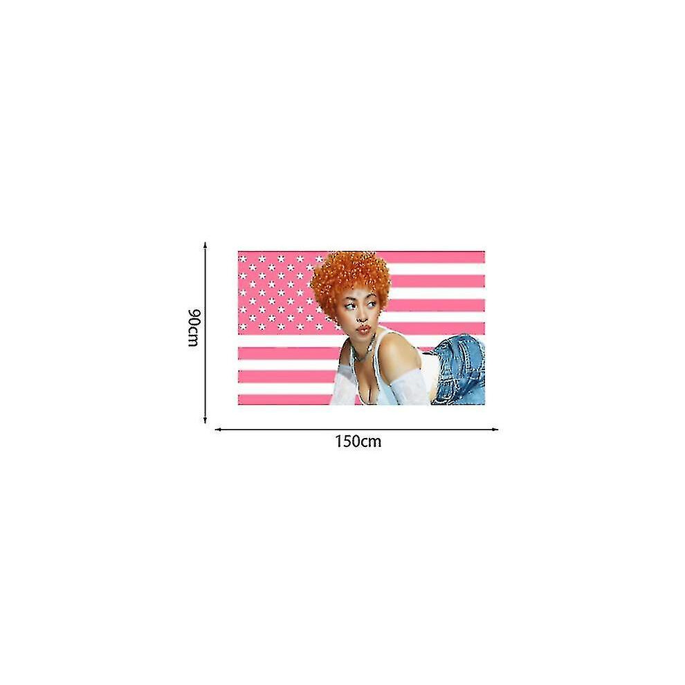 (D) Ice Spice Flag 3x5 Ft Ice Rapper Spice Flag American Flag Tapestry For Bedroom Living Room Dorm Wall