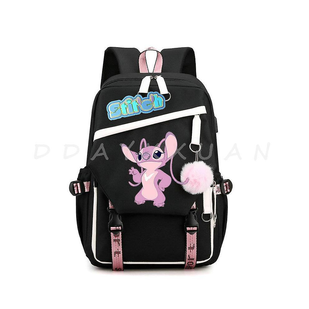 (multi) Lilo And Stitch Backpack Waterproof Bookbag Laptop Rucksack Travel USB Large Capacity Mochila School Bag For Kids