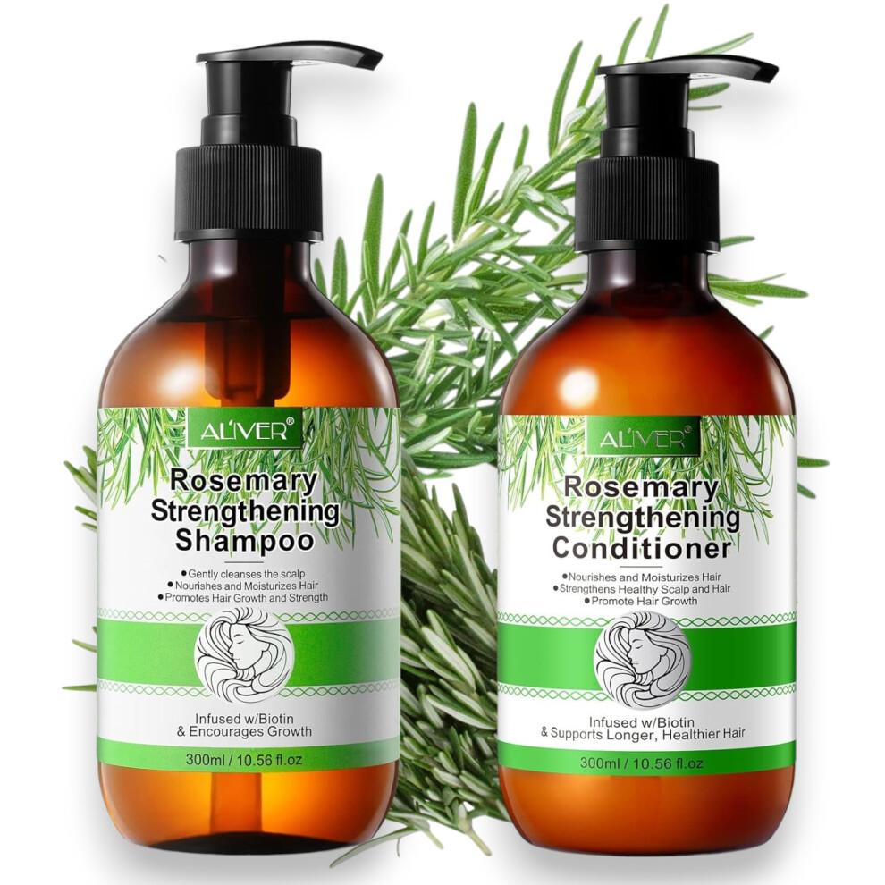 Jyw Rosemary Shampoo And Conditioner, Organic Hair Growth Duo 2 X 300Ml