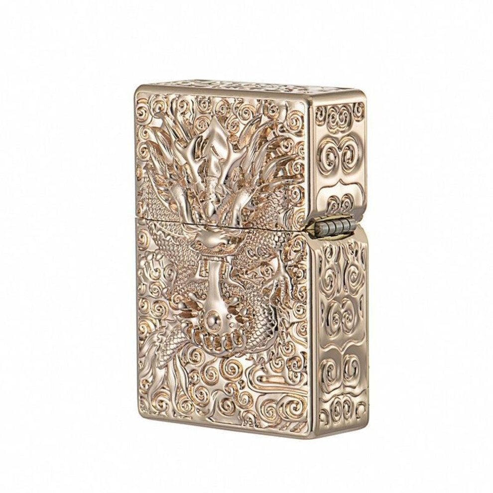 Yeuligo Z-Kj1006 Classical Momentum Dragon World Armor Relief Pure Copper Shell Kerosene Windproof Lighter Wholesale