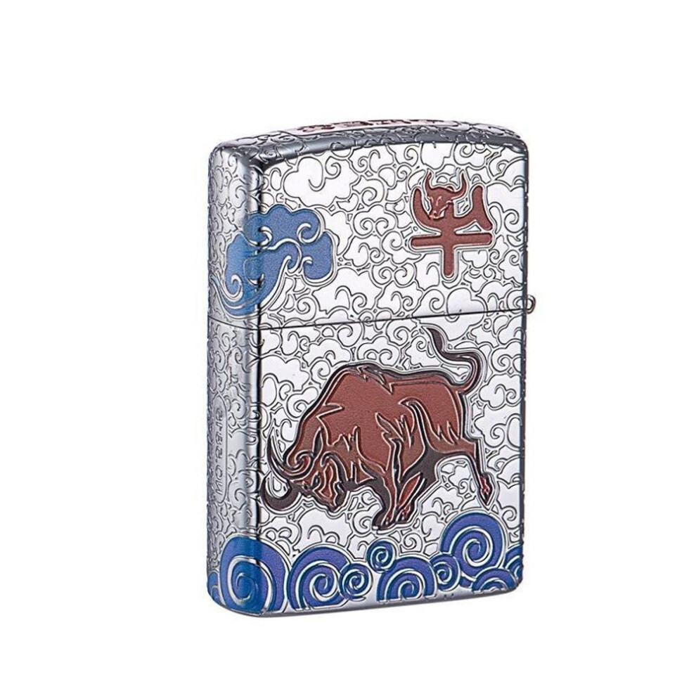 Yeuligo Zoruo Z92034 Auspicious Version Niu Yun Dangtou Copper Shell Kerosene Creative Multi-Copy Version Windproof Lighter Wholesale