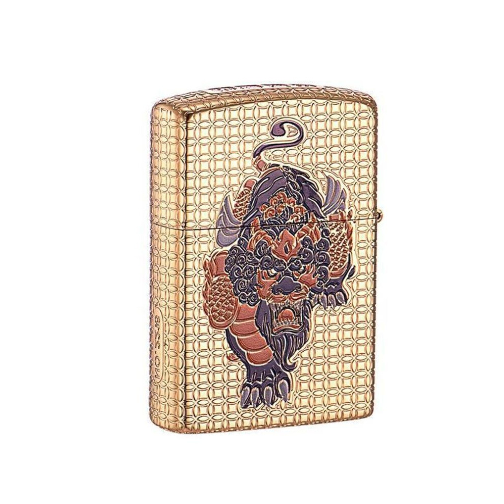 Yeuligo Z92036 Zhaicaipius Painted Chrome Copper Shell Kerosene Two-Color Creative Windproof Lighter Manufacturers Wholesale