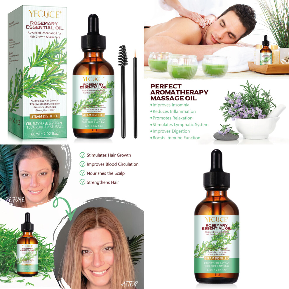 Jyw Rosemary Oil For Hair Growth 60Ml, For Eyelashes And Skin