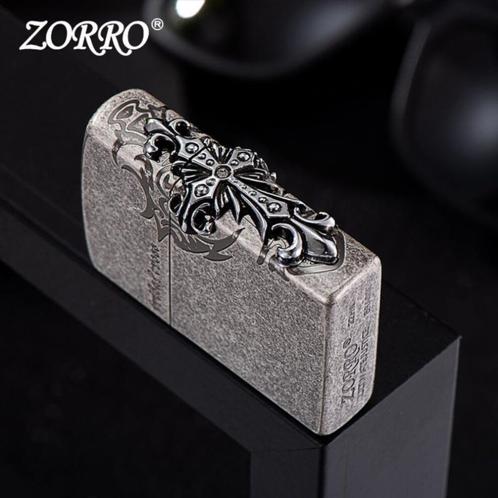 Yeuligo Z9801a Fine Carving Can Be Printed Copper Shell Kerosene Side Cross Symbol Windproof Lighter Gift Manufacturers Direct Sales