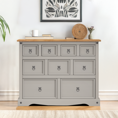 Mercers Furniture Corona Grey Wax Merchants Chest Sideboard Solid Pine Furniture
