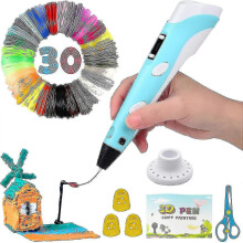 Intelligent 3d Pen with Led Display, 3d Printing Pen with Usb Charging, 30 Colors Pla Filament Refills, Compatible Pla & Abs,perfect Arts Crafts Gift