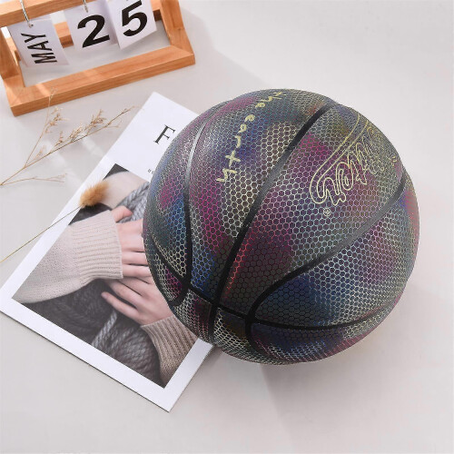 Reflective Glowing Holographic Luminous Basket Ball for Night Game 2