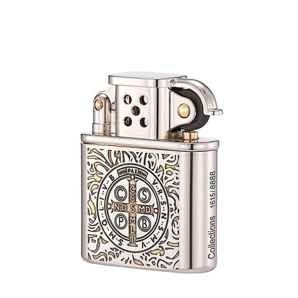 Yeuligo Z506-619B Constantine Nickel Two-Color Old Nine Door Pure Copper Engraving Kerosene Lighter Wholesale