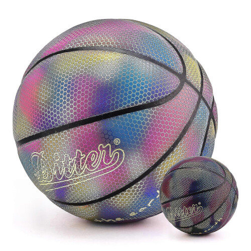 Reflective Glowing Holographic Luminous Basket Ball for Night Game