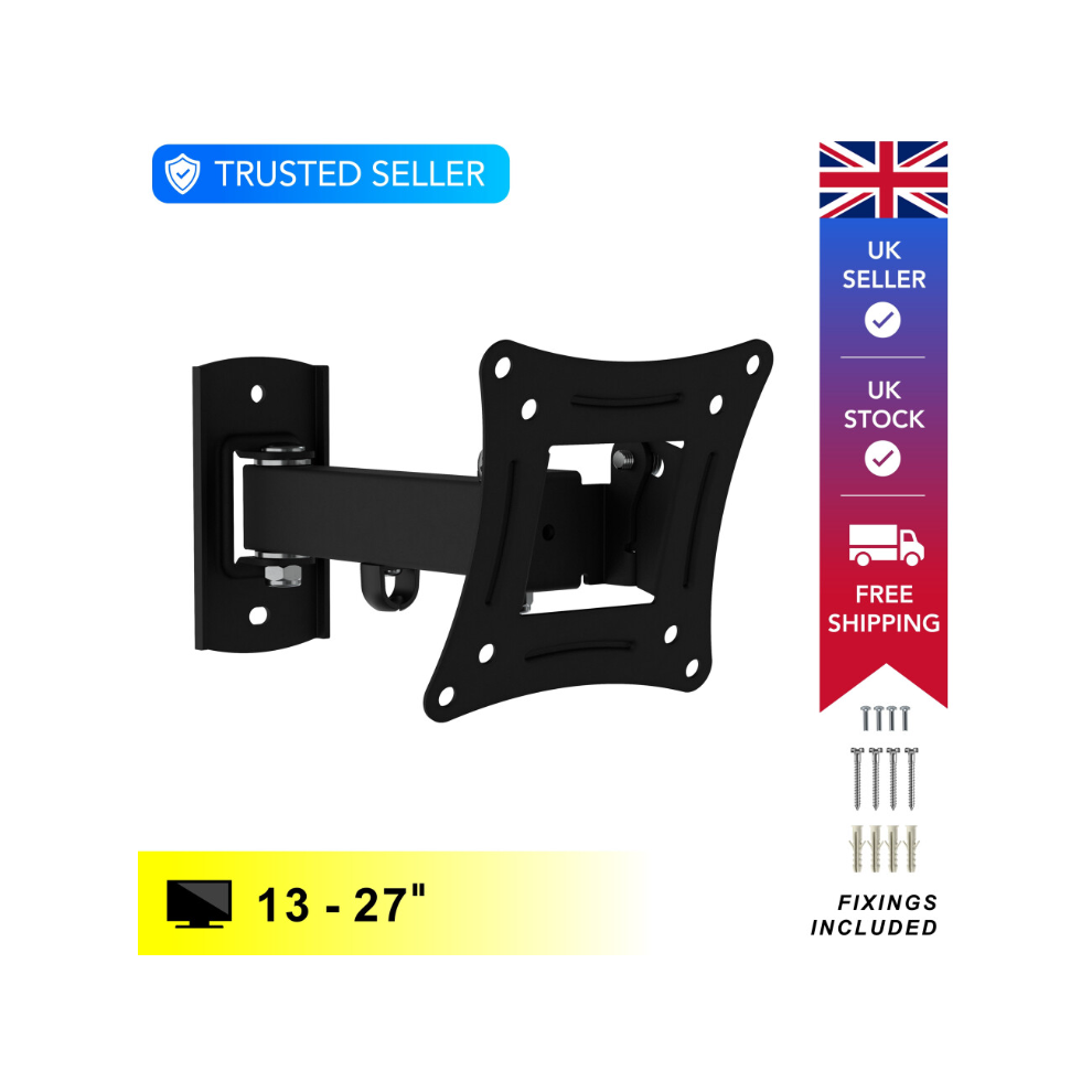 (Tilt And Turn - ) Tilt And Turn Monitor/Tv Mounts, Up To 27" Black 5014117968011