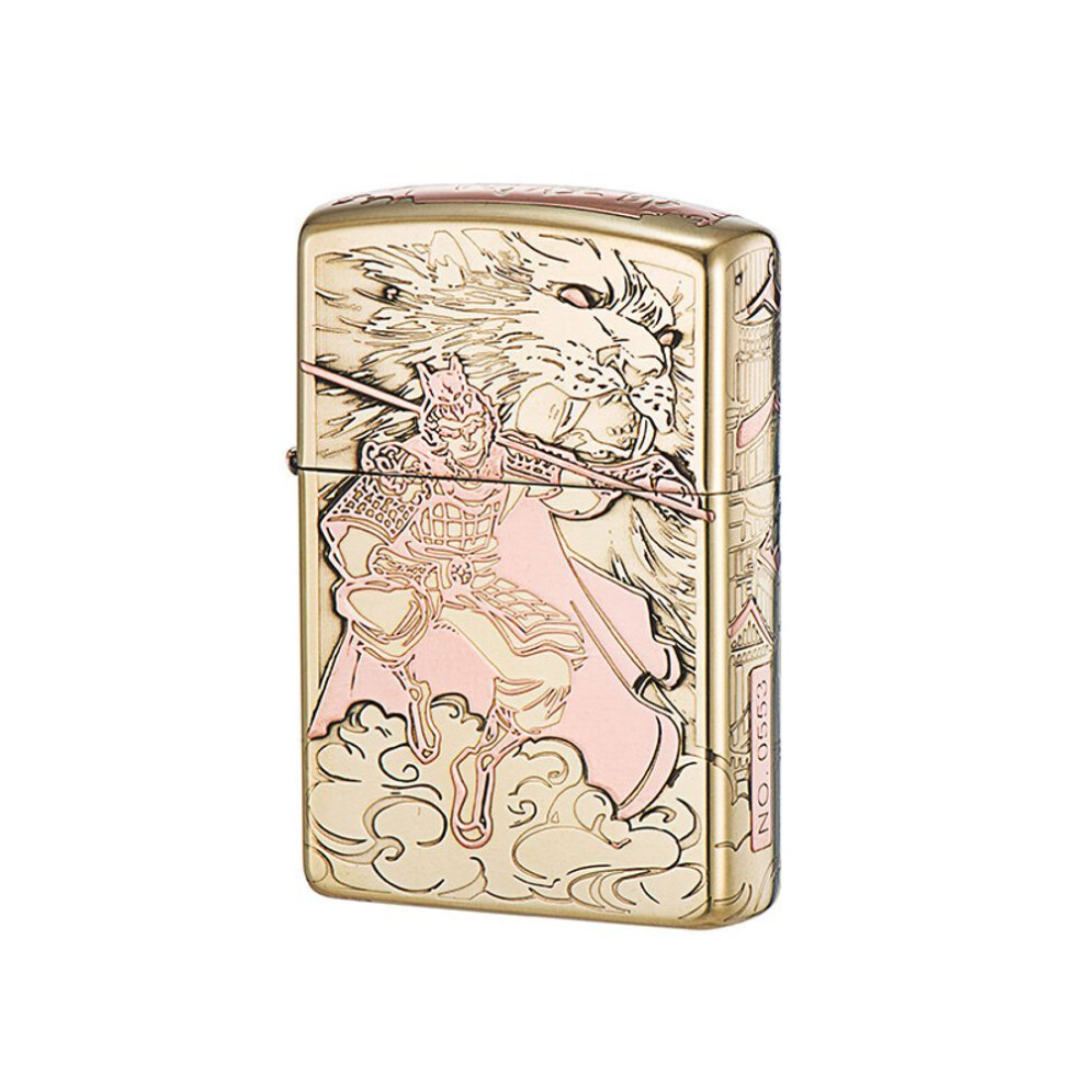 Yeuligo The Second Generation Z2-1073 Beat The Buddha Dui Plated Copper Refined Carved Kerosene Lighter Lighter