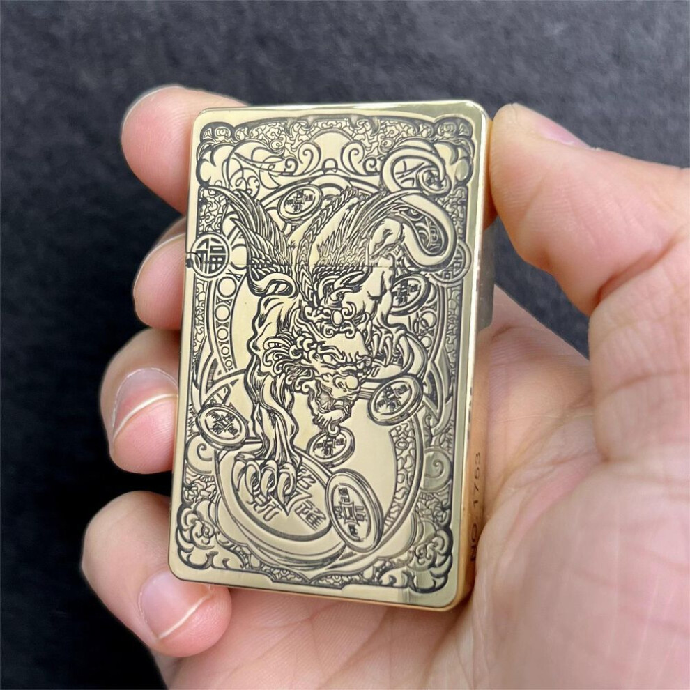 Yeuligo Zl8 Copper Milling Carving Relief Kerosene Lighter Original Copper Carved High-End Gift Lighter Zorro