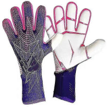 (10, Purple) Goalkeeper Gloves For Kids Adult, Non-slip Latex Soccer Goalie Gloves
