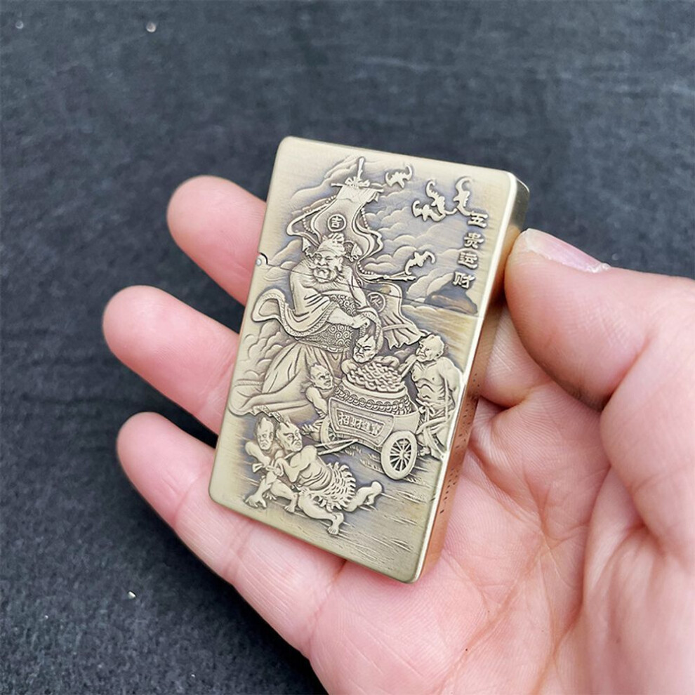 Yeuligo Zl8 Copper Milling Carving Relief Kerosene Lighter Original Copper Carved High-End Gift Lighter Zorro