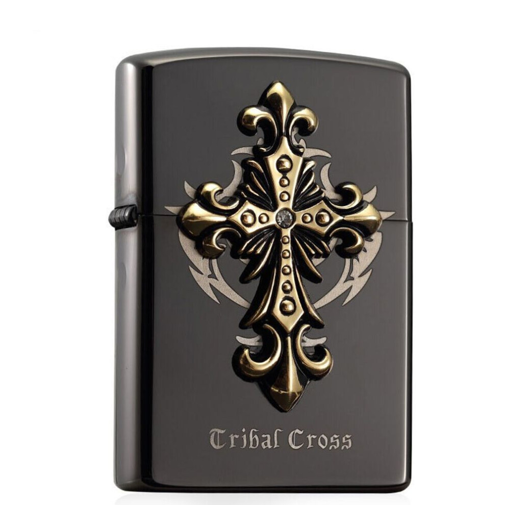 Yeuligo Silver Z9838a Faith Version Angel Cross Antique Knurling Vintage Copper Shell Kerosene Windproof Men's Lighter Wholesale