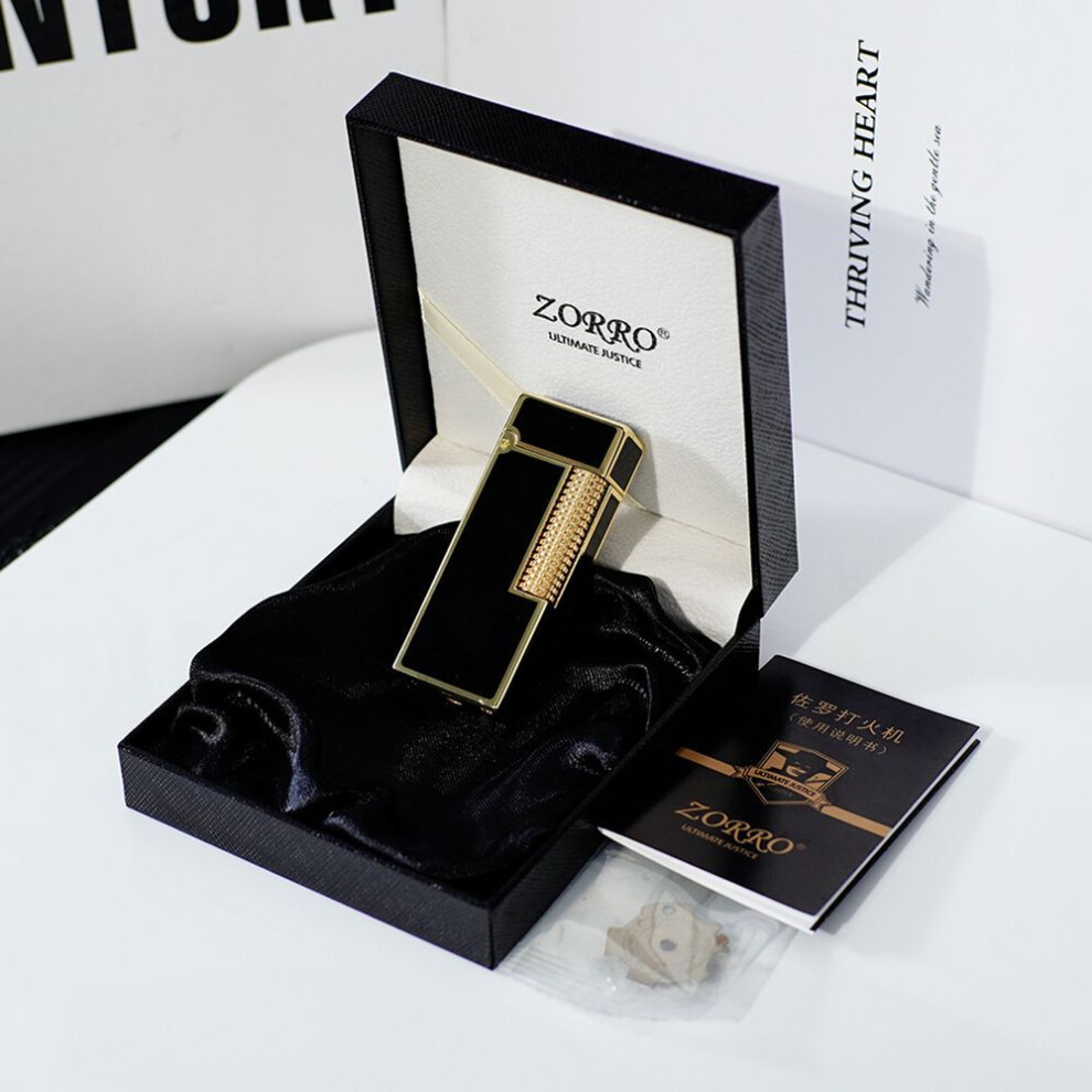 Yeuligo Black/Gold Z728-002 Resin Business Grinding Wheel Kerosene Ignition High-End Gift Wenzhou Lighter Wholesale
