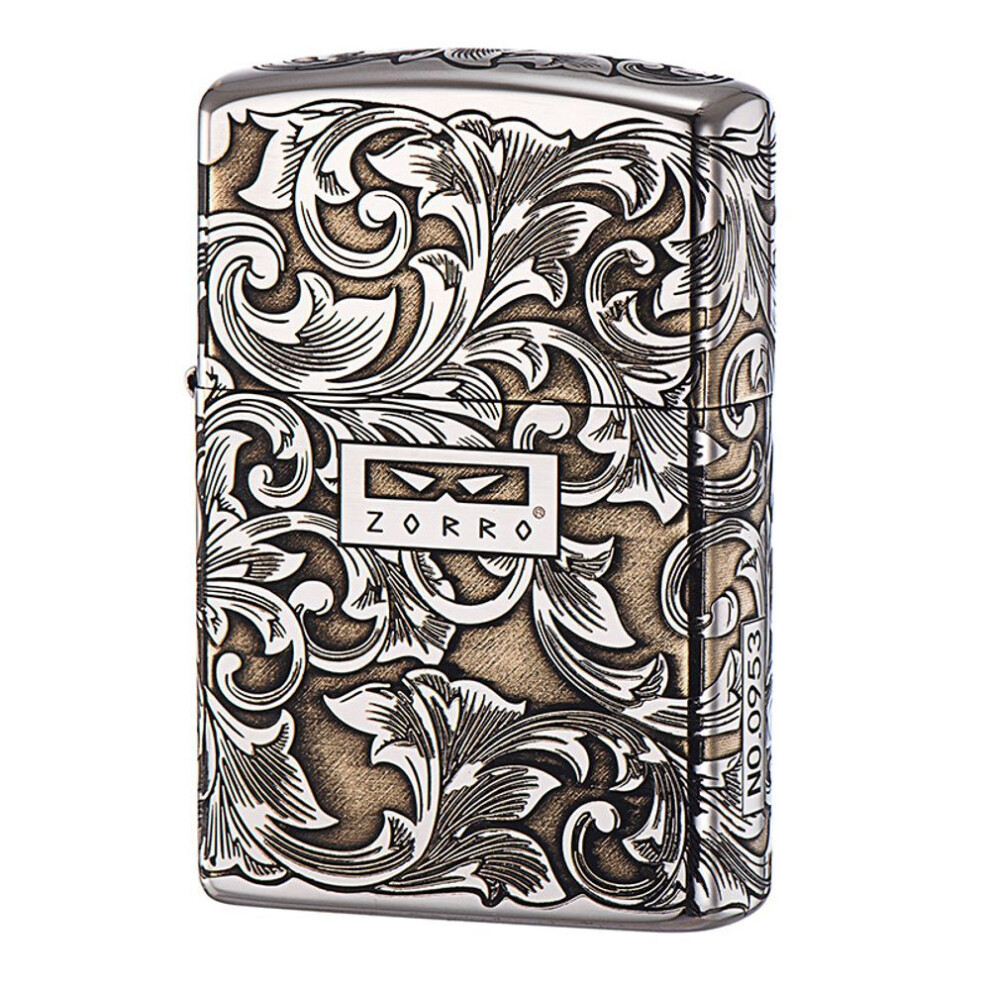 Yeuligo The Second Generation Z2-1035 Nickel Two-Color Lucky Tang Grassland Copper Kerosene Lighter Carving Retro Classic Nostalgia