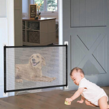 Magic Gate for Dogs Retractable Stair Gate Baby Gate Pet Safety Gate Pet Isolation Net Large Wide Retractable Pet Gate for Separating Baby And Pets Ea