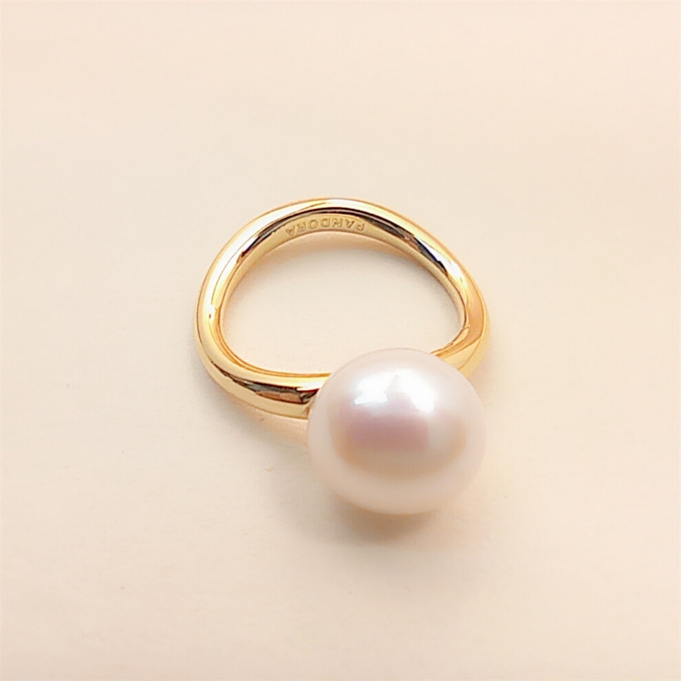 (54) PANDORA Essence Gold Plated Baroque Pearl Ring