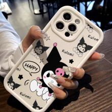(A4, For iPhone12 Pro Max) Sanrio Kuromi Kawaii Happy Phone Cases For iPhone
