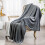 Sherpa Fleece Throw Blanket Double Thickness Reversible Ultra Soft Grey 1