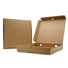 25 x 7" (7.5 x 7.5 x 1.5") Brown Takeaway Style Slim Postage Pizza Boxes