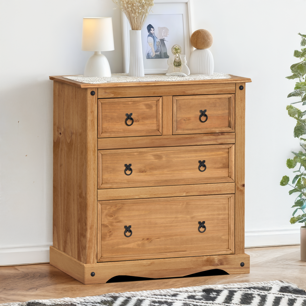 Corona Compact 2+2 Chest Solid Pine bedroom Furniture
